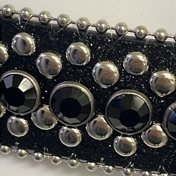Skeleton Studded Glitter Punk Grunge Silver-tone Rhinestone Adjustable Belt L/XL main image 4